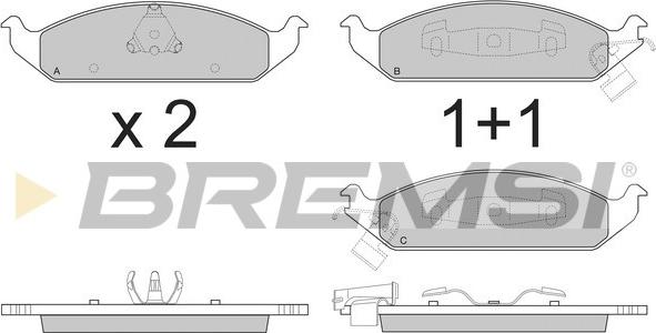 Bremsi BP2837 - Kit pastiglie freno, Freno a disco autozon.pro