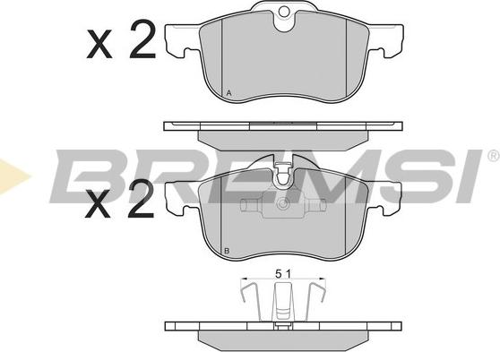 Bremsi BP2878 - Kit pastiglie freno, Freno a disco autozon.pro