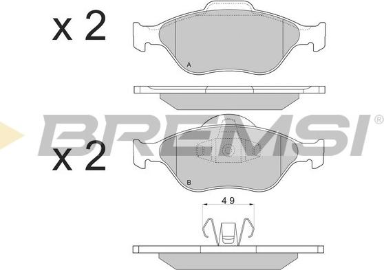 Bremsi BP2872 - Kit pastiglie freno, Freno a disco autozon.pro