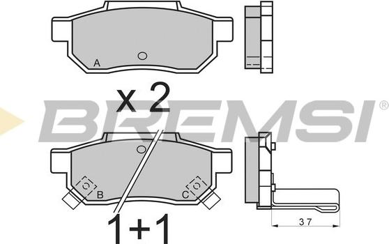 Bremsi BP2396 - Kit pastiglie freno, Freno a disco autozon.pro