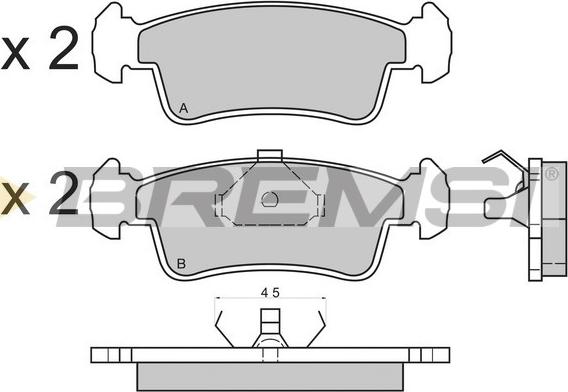 Bremsi BP2398 - Kit pastiglie freno, Freno a disco autozon.pro