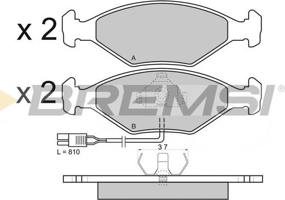 Bremsi BP2343 - Kit pastiglie freno, Freno a disco autozon.pro