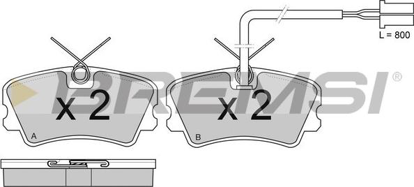 Bremsi BP2342 - Kit pastiglie freno, Freno a disco autozon.pro