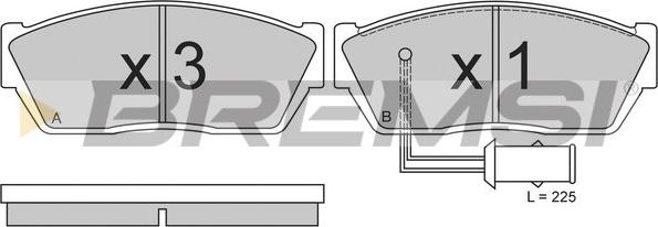 Bremsi BP2355 - Kit pastiglie freno, Freno a disco autozon.pro