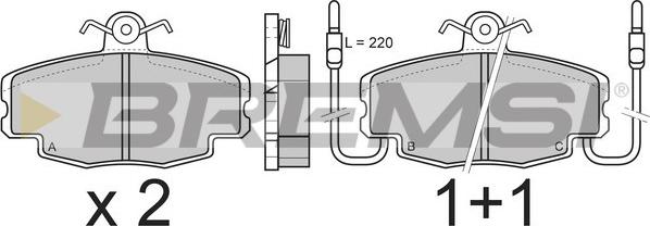 Bremsi BP2360 - Kit pastiglie freno, Freno a disco autozon.pro