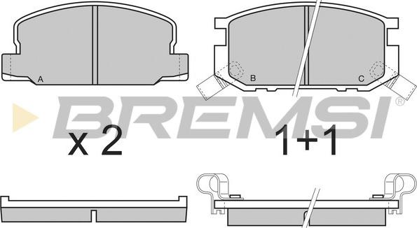 Bremsi BP2308 - Kit pastiglie freno, Freno a disco autozon.pro