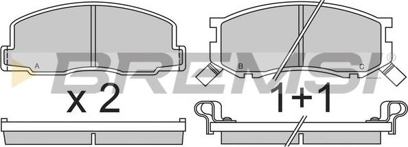 Bremsi BP2307 - Kit pastiglie freno, Freno a disco autozon.pro