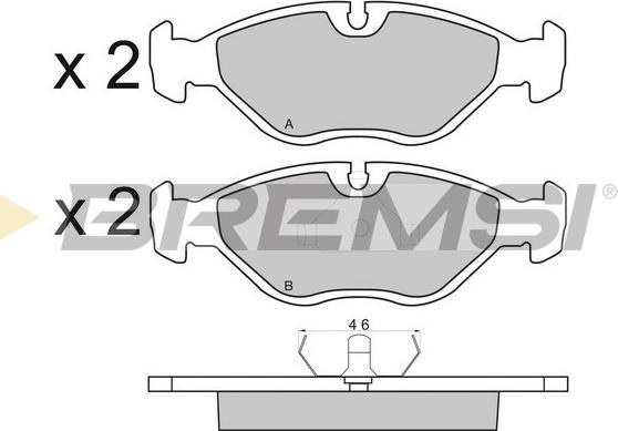 Bremsi BP2380 - Kit pastiglie freno, Freno a disco autozon.pro