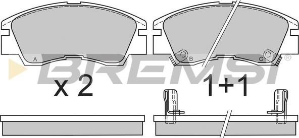 Bremsi BP2387 - Kit pastiglie freno, Freno a disco autozon.pro