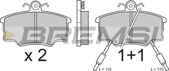 Bremsi BP2339 - Kit pastiglie freno, Freno a disco autozon.pro