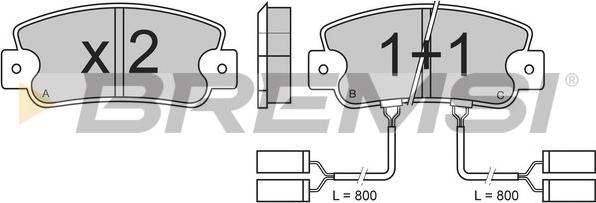 Bremsi BP2336 - Kit pastiglie freno, Freno a disco autozon.pro