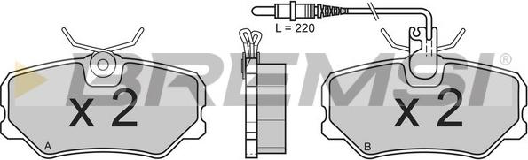 Bremsi BP2379 - Kit pastiglie freno, Freno a disco autozon.pro