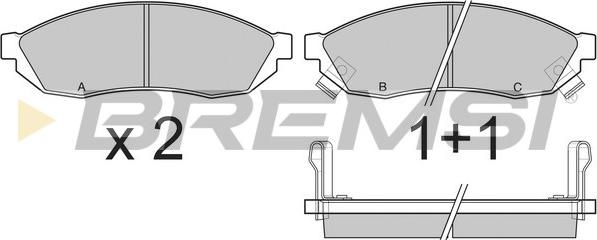 Bremsi BP2290 - Kit pastiglie freno, Freno a disco autozon.pro