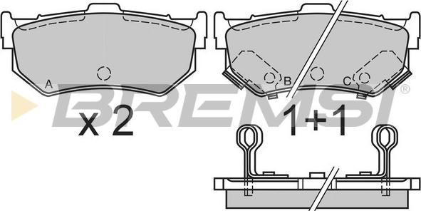 Bremsi BP2291 - Kit pastiglie freno, Freno a disco autozon.pro