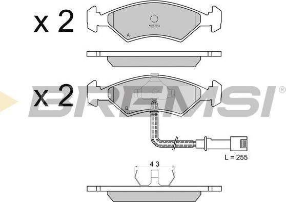 Bremsi BP2266 - Kit pastiglie freno, Freno a disco autozon.pro