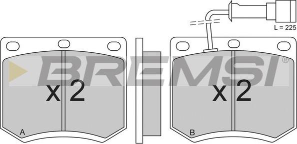 Bremsi BP2205 - Kit pastiglie freno, Freno a disco autozon.pro