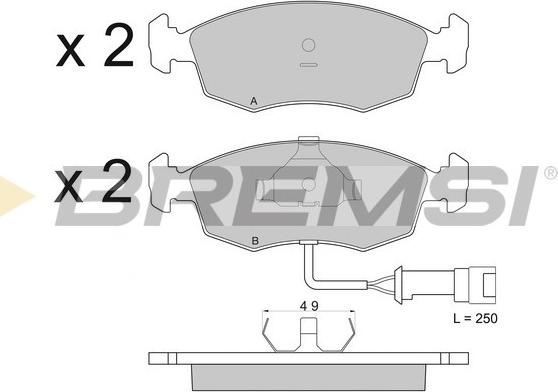 Bremsi BP2282 - Kit pastiglie freno, Freno a disco autozon.pro