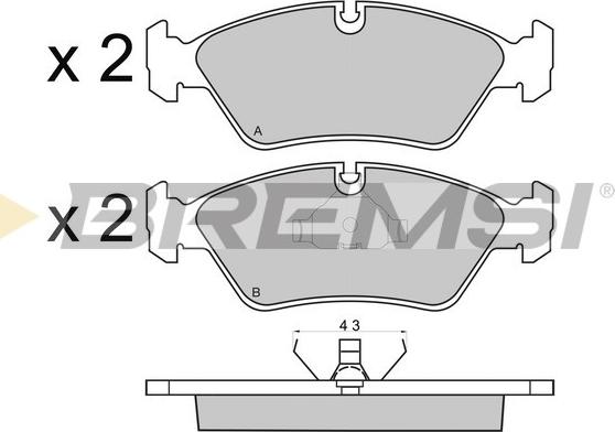 Bremsi BP2231 - Kit pastiglie freno, Freno a disco autozon.pro