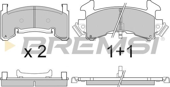 Bremsi BP2796 - Kit pastiglie freno, Freno a disco autozon.pro