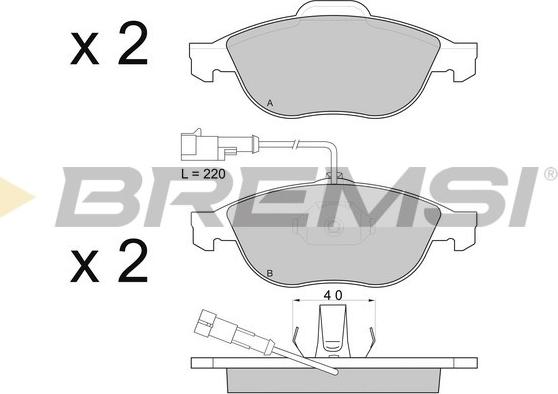 Bremsi BP2746 - Kit pastiglie freno, Freno a disco autozon.pro