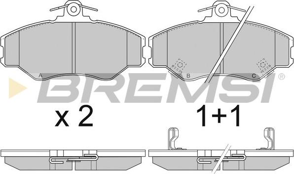 Bremsi BP2708 - Kit pastiglie freno, Freno a disco autozon.pro