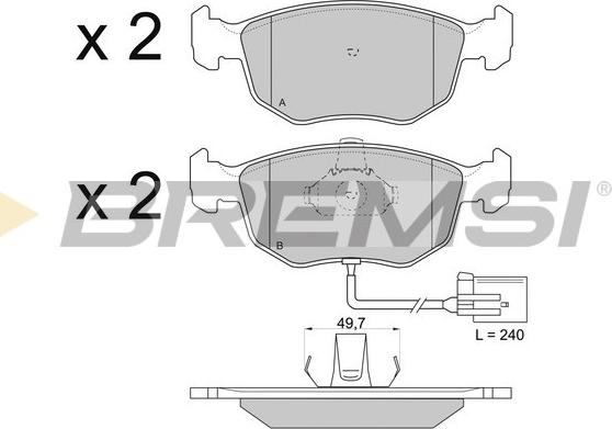 Bremsi BP2707 - Kit pastiglie freno, Freno a disco autozon.pro