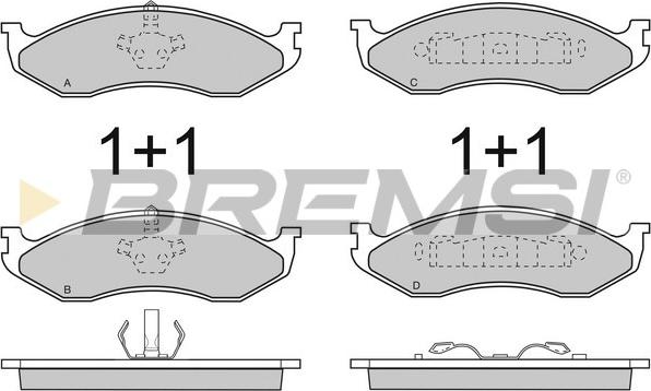 Bremsi BP2715 - Kit pastiglie freno, Freno a disco autozon.pro