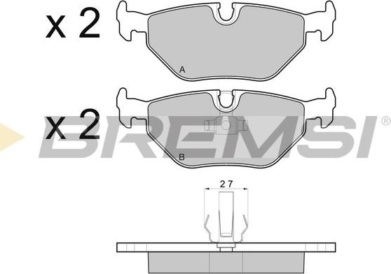 Bremsi BP2710 - Kit pastiglie freno, Freno a disco autozon.pro