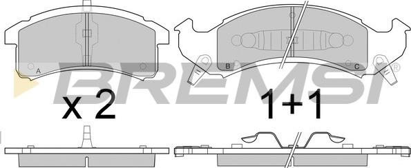 Bremsi BP2789 - Kit pastiglie freno, Freno a disco autozon.pro