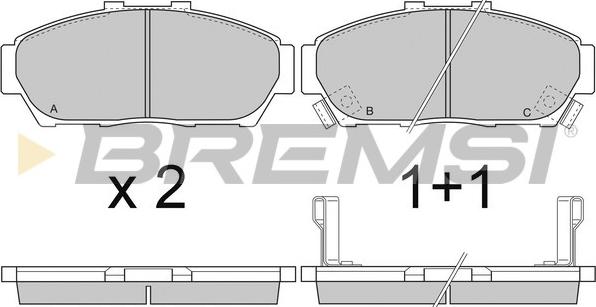 Bremsi BP2736 - Kit pastiglie freno, Freno a disco autozon.pro