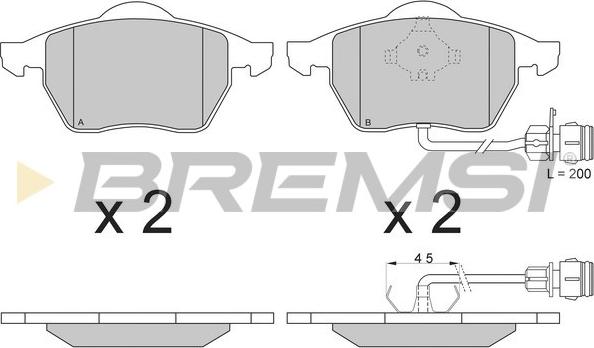 Bremsi BP2733 - Kit pastiglie freno, Freno a disco autozon.pro