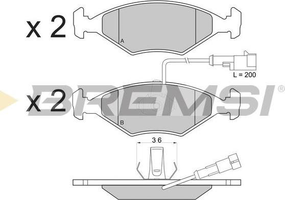 Bremsi BP2776 - Kit pastiglie freno, Freno a disco autozon.pro