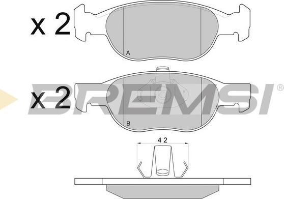 Bremsi BP2770 - Kit pastiglie freno, Freno a disco autozon.pro