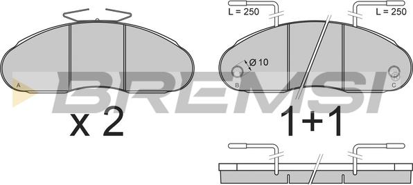 Bremsi BP7307 - Kit pastiglie freno, Freno a disco autozon.pro