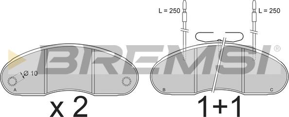 Bremsi BP7243 - Kit pastiglie freno, Freno a disco autozon.pro