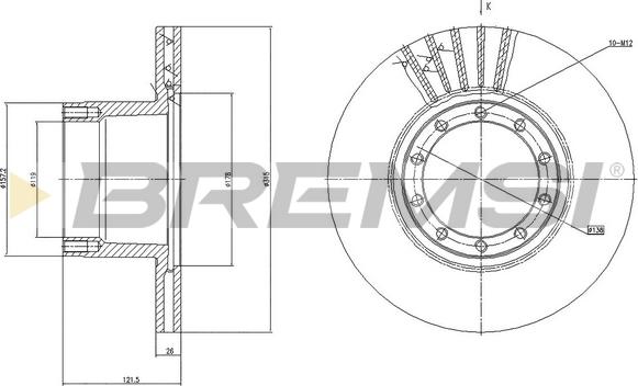 Bremsi CD5101V - Discofreno autozon.pro