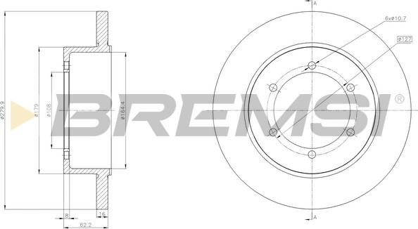 Bremsi CD5369S - Discofreno autozon.pro