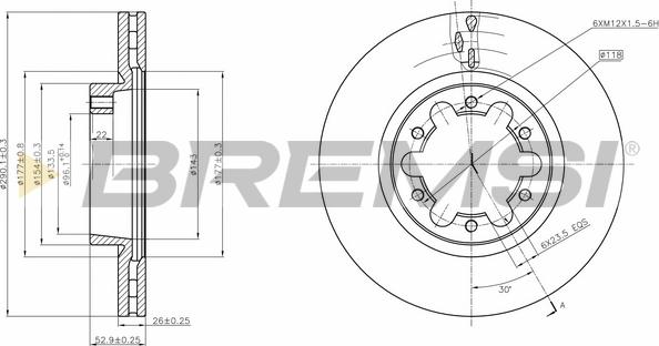 Bremsi CD5339V - Discofreno autozon.pro