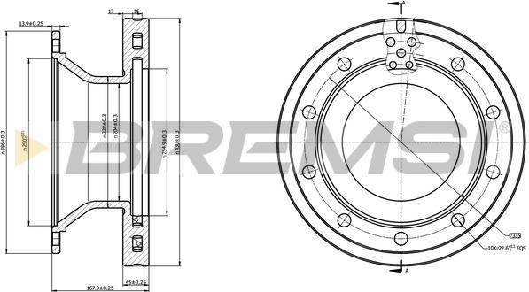 Bremsi CD5336V - Discofreno autozon.pro