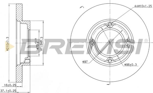 Bremsi CD6968S - Discofreno autozon.pro