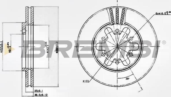 Bremsi CD6443V - Discofreno autozon.pro