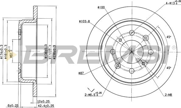 Bremsi CD6468S - Discofreno autozon.pro