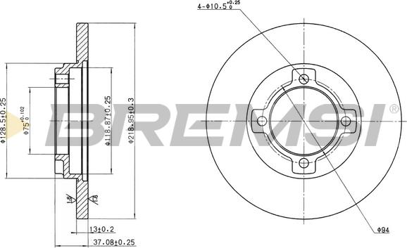 Bremsi CD6429S - Discofreno autozon.pro