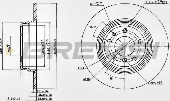 Bremsi CD6553S - Discofreno autozon.pro