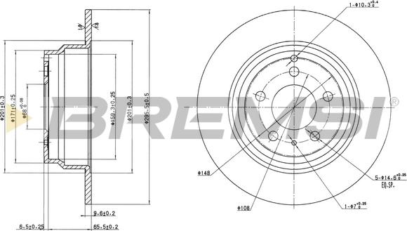 Bremsi CD6552S - Discofreno autozon.pro