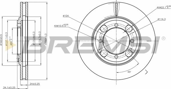 Bremsi CD6691V - Discofreno autozon.pro