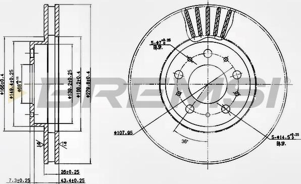 Bremsi CD6605V - Discofreno autozon.pro