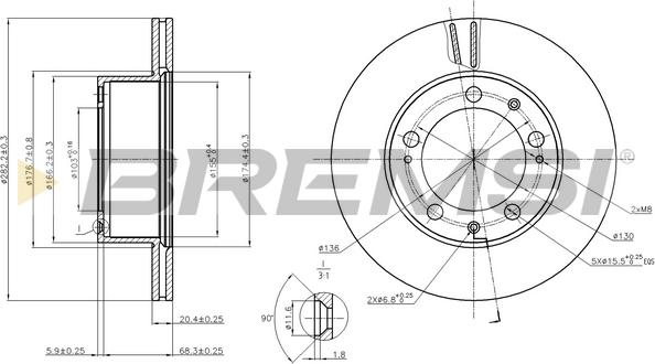 Bremsi CD6616V - Discofreno autozon.pro