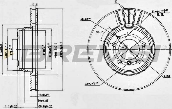 Bremsi CD6624V - Discofreno autozon.pro