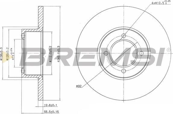 Bremsi CD6054S - Discofreno autozon.pro